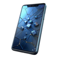 impressive artistic A Cracked Smartphone Screen Displaying A high resolution png