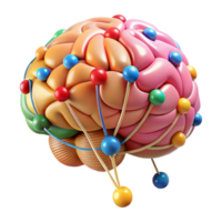 extraordinary abstract Brain with Colorful Connections Transparent Background high quality png