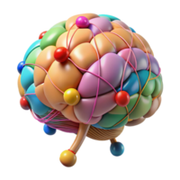 beautiful rustic Brain with Colorful Connections Transparent Background premium png