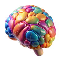 elegant contemporary Brain with Colorful Neurons Transparent Background exclusive png