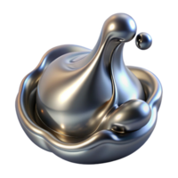 beautiful abstract A Cascade of Liquid Mercury Reflective exclusive png