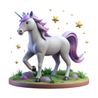 dramatic modern A Celestial Unicorn Grazing in a Field Of premium png