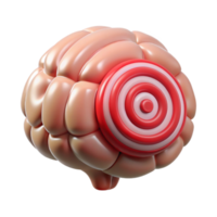 vibrant creative Brain with Target Symbol Transparent Background high resolution png