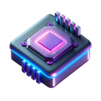 elegant minimalist A Single Glowing Microchip Intricately original png