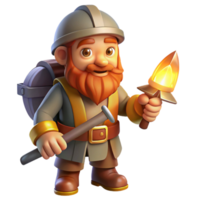 extraordinary creative A Dwarf Miner with a Pickaxe Warm and F genuine png