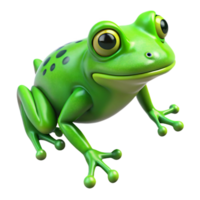 impressive artistic Bright Green Frog Leaping in Ecosystem original png