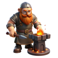 magnificent abstract A Stoic Dwarf Blacksmith Forging a Magi detailed png