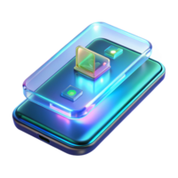 vibrant contemporary A Futuristic Transparent Phone Displayin original png