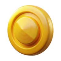 serene minimalist Bright Yellow Button Back View Transparent Background exclusive png