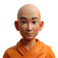 wonderful contemporary Portrait of a Serene Monk with a Shaved high quality png