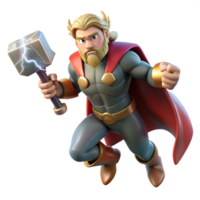 elegant creative Thor Wielding Mjolnir Amidst a Thundersto professional png