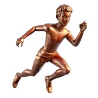 extraordinary creative Bronze Figure in Motion Transparent Background exclusive png