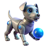 beautiful creative A Robotic Dog Playing Fetch with a Glowi original png