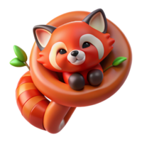 wonderful abstract A Cute Red Panda Curled Up in a Tree So authentic png