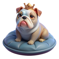 impressive creative A Grumpy Looking Bulldog Wearing a Tiny Cr high resolution png