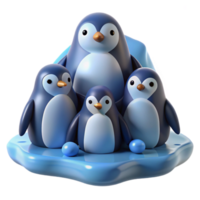 beautiful classic A Group of Penguins Huddled Together on A authentic png