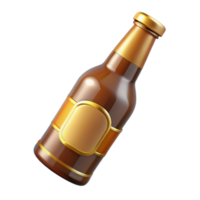 dramatic modern Brown Beer Bottle with Blank Label Cutout professional png
