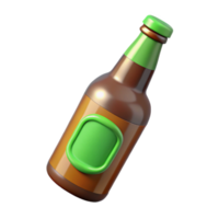 vibrant traditional Brown Beer Bottle with Blank Label Cutout detailed png
