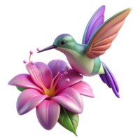 elegant traditional A Tiny Hummingbird Hovering over a Vibra premium png