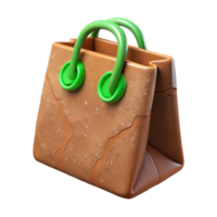 extraordinary abstract Brown Paper Bag with Green Handle Transparent detailed png