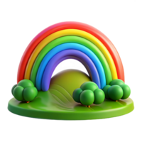 wonderful creative Rainbow Arch over Lush Green Field high resolution png