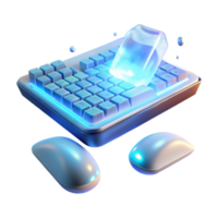 serene artistic A Levitating Keyboard and Mouse Made Of high quality png