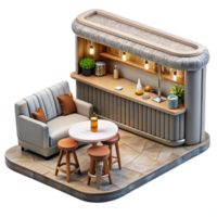 magnificent traditional Business Class Lounge with Bar Transparent Background high quality png