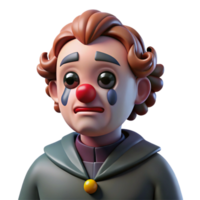 wonderful minimalist Portrait of a Melancholic Clown with Sme detailed png