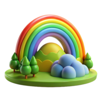 dramatic abstract Rainbow over Green Valley authentic png