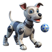 stunning vintage A Robot Dog Playing Fetch in a Park Dayti premium png