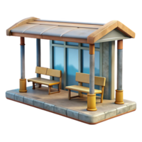 wonderful abstract Bus Stop with Passengers png