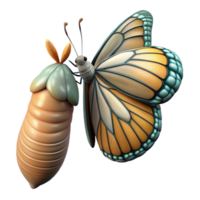 wonderful artistic Butterfly Emerging From Chrysalis authentic png