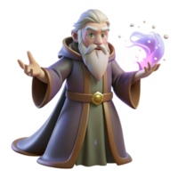 vibrant modern A Wise Old Wizard Casting a Powerful Sp authentic png