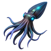 wonderful abstract A Giant Squid Swimming in the Deep Ocean high resolution png