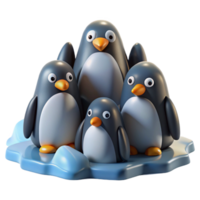 serene abstract A Group of Penguins Huddled Together on An authentic png