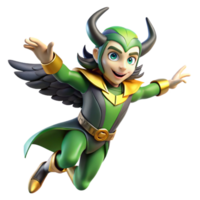 vibrant abstract A Mischievous Loki Transforming Into a Rav detailed png