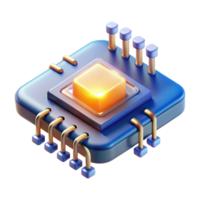 impressive creative A Single Glowing Circuit Board Component authentic png