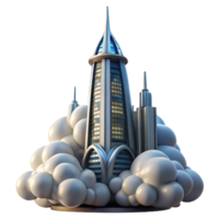 wonderful artistic A Futuristic Skyscraper Piercing the Clou authentic png