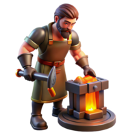 impressive minimalist A Creative Hephaestus Forging a Weapon In authentic png