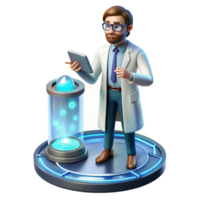 elegant abstract A Scientist Working on a Holographic Int premium png