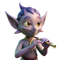 stunning creative A Mischievous Imp Playing a Flute Twil premium png