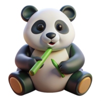 elegant artistic A Giant Panda Munching on Bamboo Soft premium png