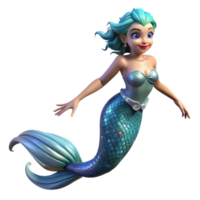 serene artistic Mermaid Swimming in the Ocean authentic png