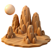 stunning contemporary A Desert Landscape with Towering Rock Form high resolution png