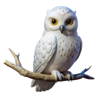 serene creative A Snowy Owl Perched on a Branch Covered high resolution png
