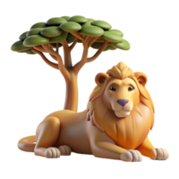 wonderful artistic A Regal Lion Pride Resting Under the Sha high quality png
