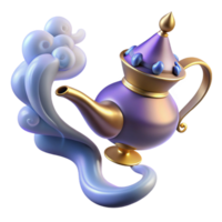 serene minimalist A Powerful Djinn Emerging from a Magic L genuine png