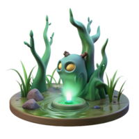beautiful modern A Will O the Wisp Flickering in a Swamp original png