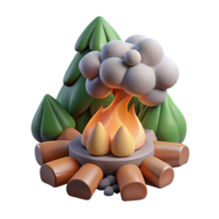 wonderful classic Campfire Smoke Rising in Forest Transparent Background high resolution png