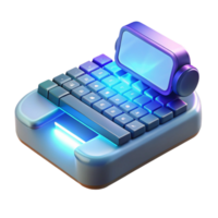 stunning artistic A Holographic Keyboard Projecting from A detailed png